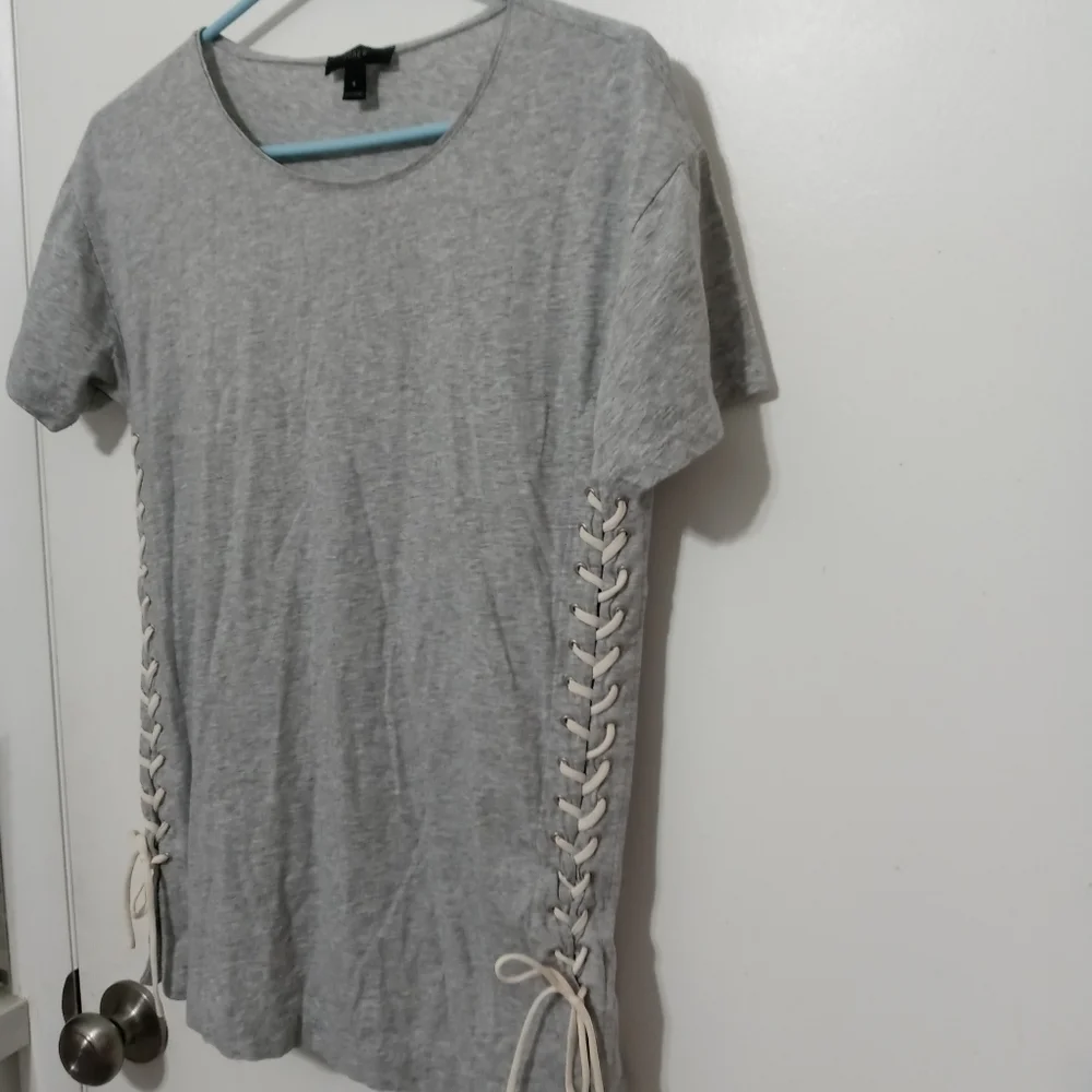 J. Crew short sleeve T Shirt Lace Up Sides Ties at Bottom Sides Small